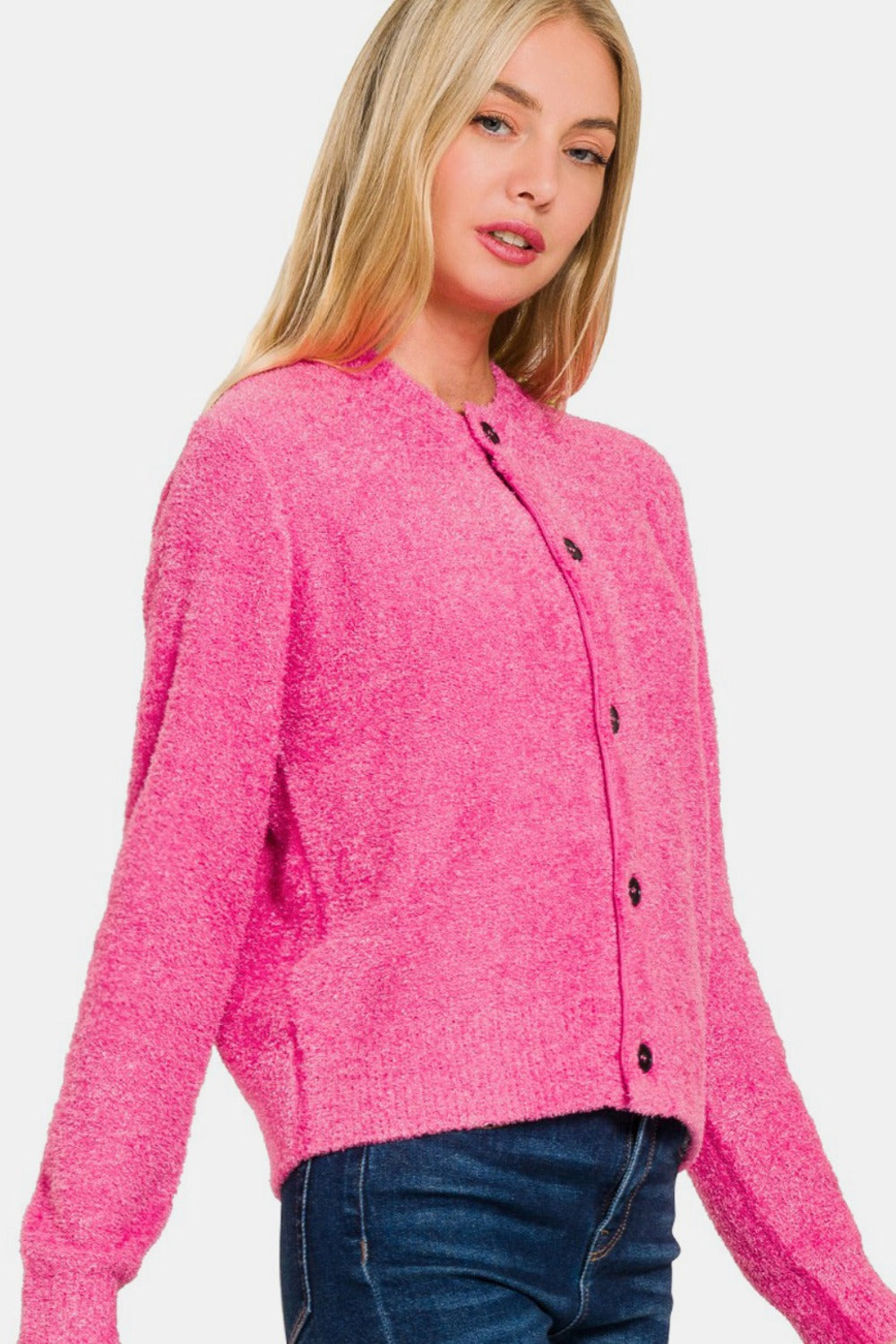 Zenana Button Down Long Sleeve Sweater Cardigan Zenana Button Down Long Sleeve Sweater Cardigan