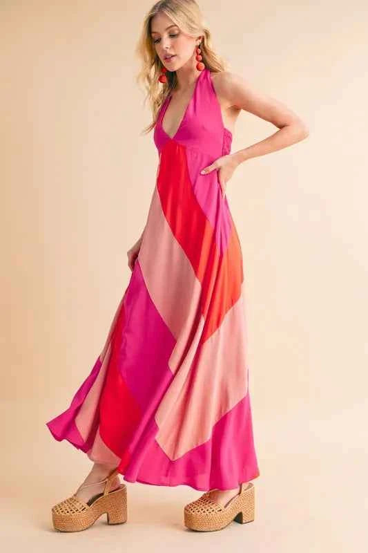 Aemi+Co Color Block Sleeveless Maxi Dress Aemi+Co Color Block Sleeveless Maxi Dress