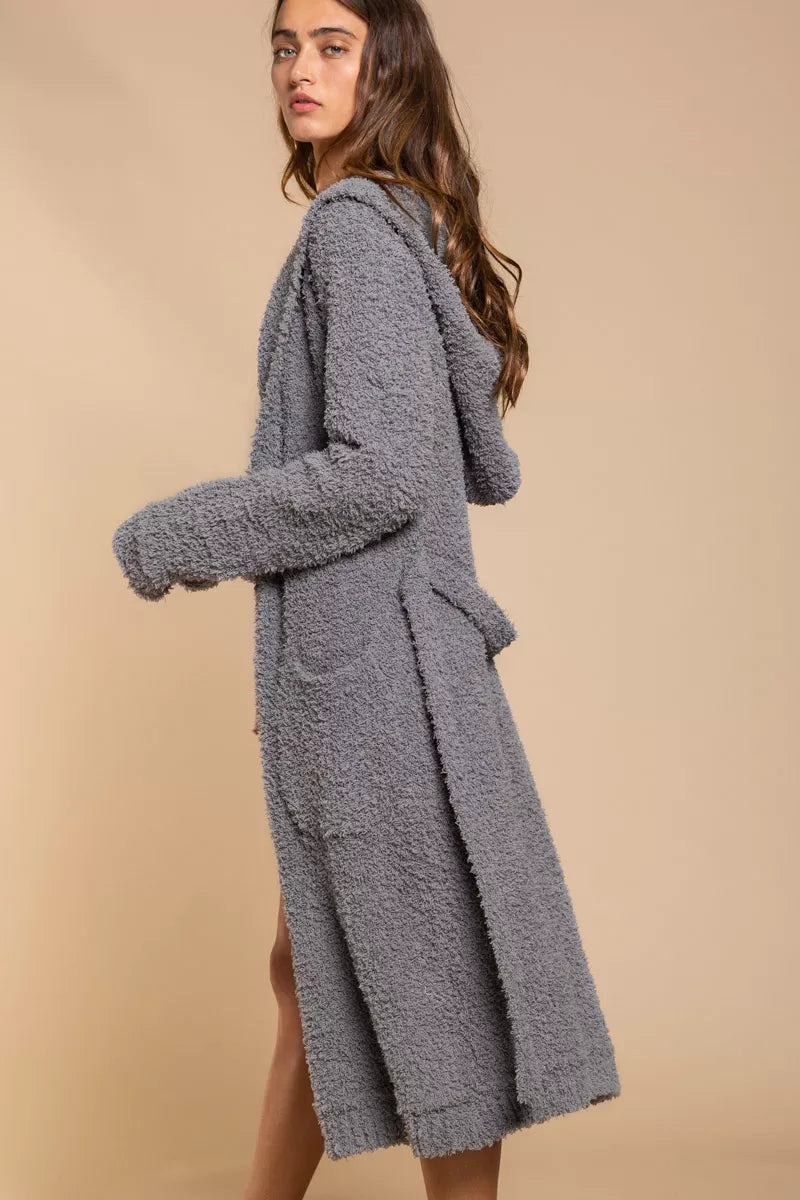 POL Berber fleece Tie Front Tunic Cardigan with Pockets b4614bb9-20de-4e5a-bda9-1b51df11a49d-Max-Origin
