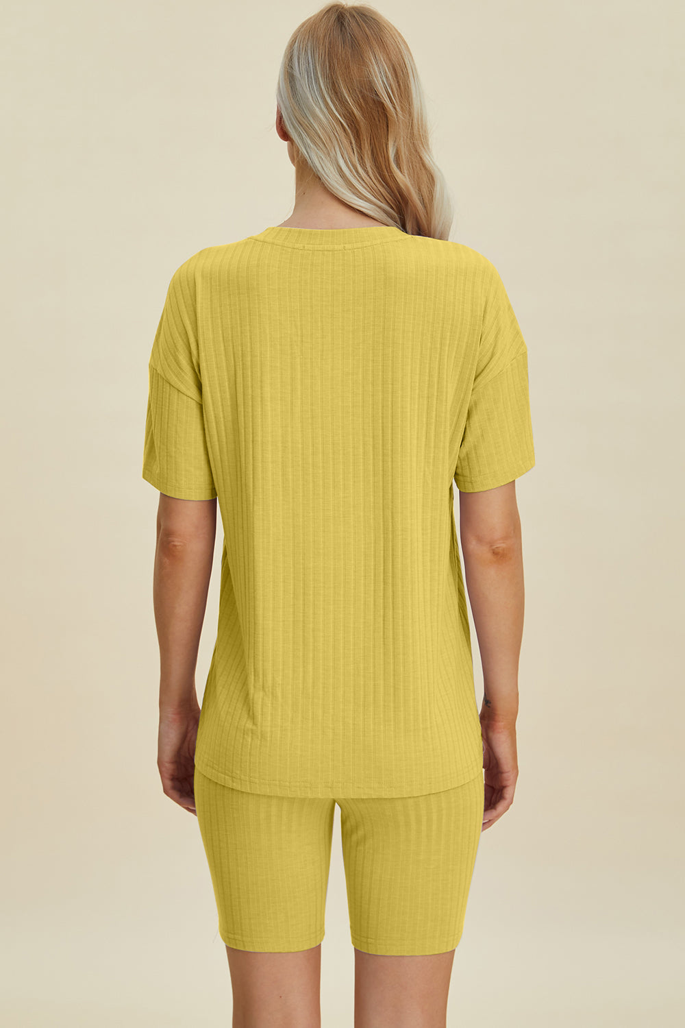 Basic Bae Full Size Ribbed V-Neck Short Sleeve Top and Shorts Set Basic Bae Full Size Ribbed V-Neck Short Sleeve Top and Shorts Set