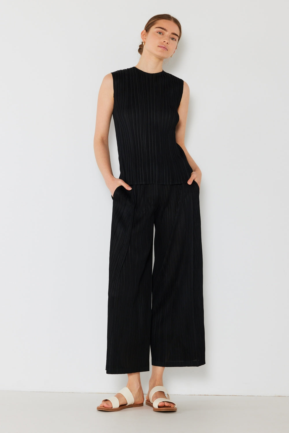 Marina West Swim Pleated Wide-Leg Pants with Side Pleat Detail Marina West Swim Pleated Wide-Leg Pants with Side Pleat Detail - TopFashionHQ