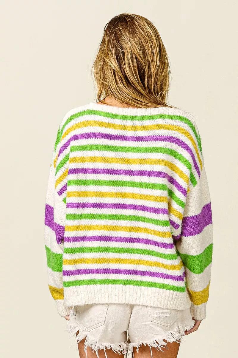 BiBi Mardi Gras Colors Stripe Comfy Sweater b4fdeace56b74da098b9daf75ed364cd-Max-Origin