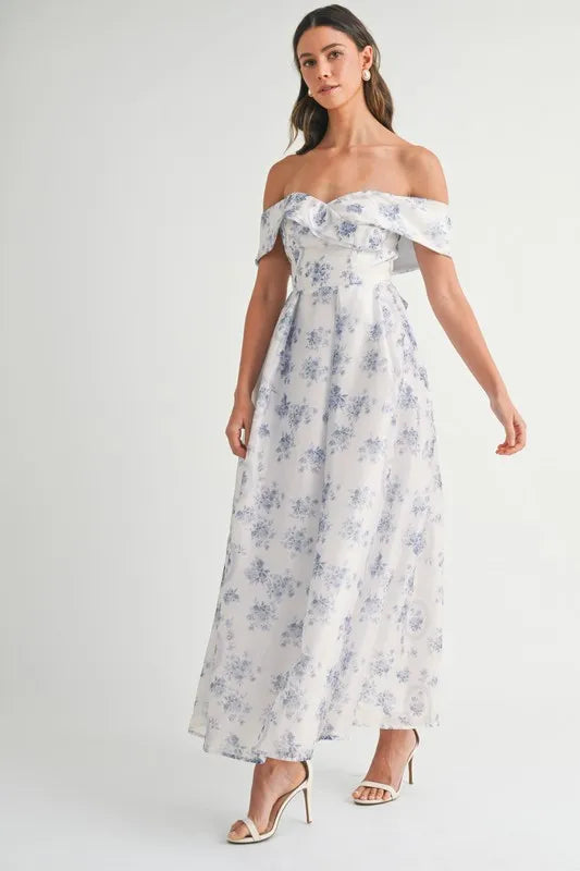 MABLE Floral Printed Off Shoulder Maxi Dress b502265d98f841f993fdd699d5b13efa-Max-Origin