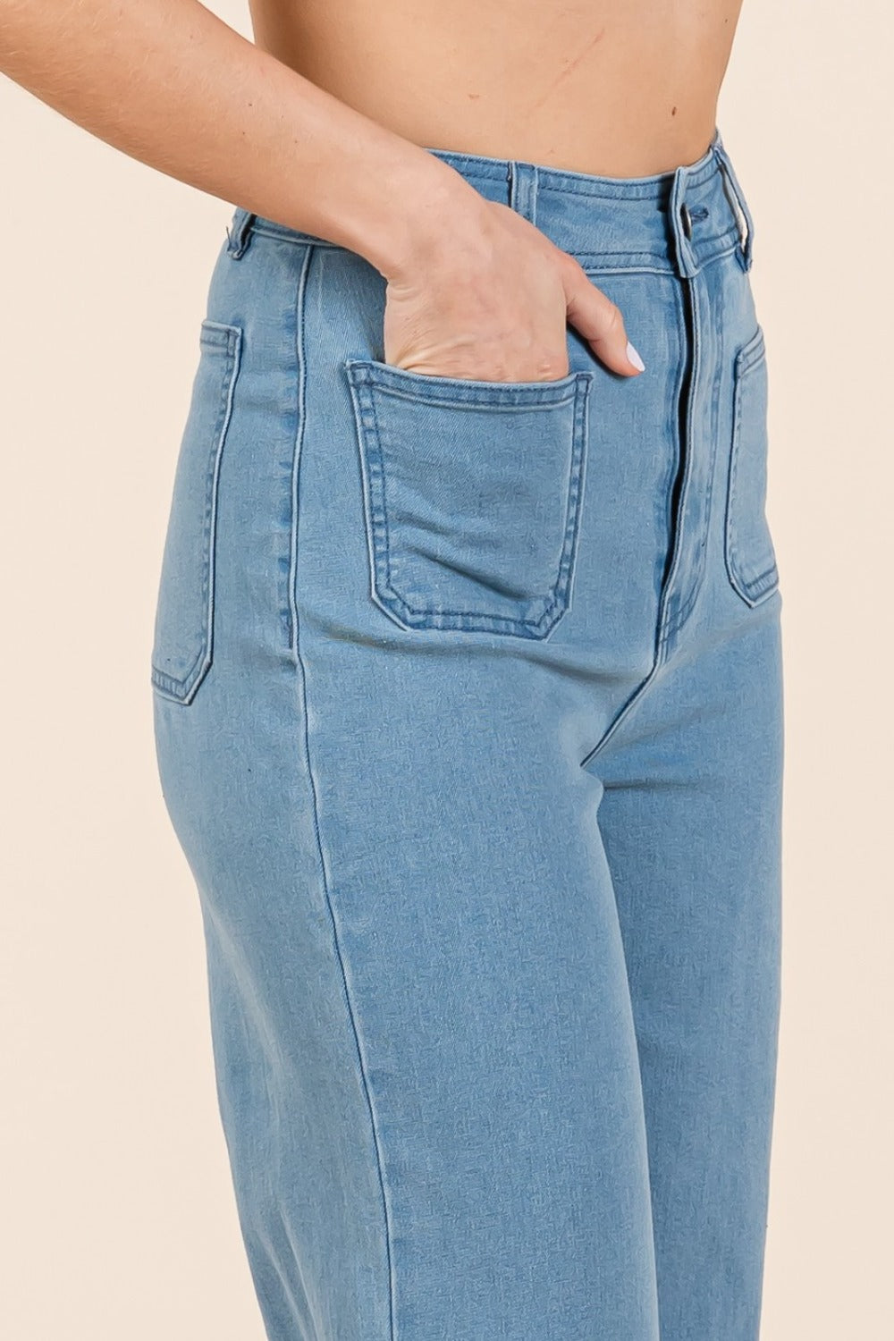 Mittoshop High Waist Wide Leg Jeans Mittoshop High Waist Wide Leg Jeans - TopFashionHQ