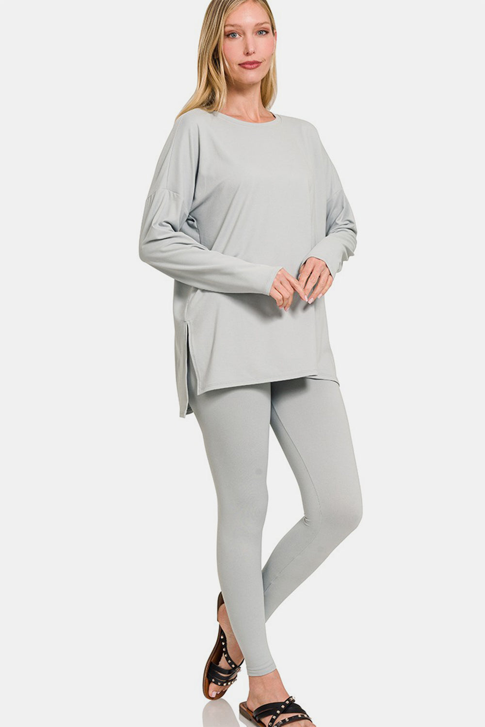 Zenana Full Size Brushed Microfiber Top and Leggings Lounge Set Zenana Full Size Brushed Microfiber Top and Leggings Lounge Set