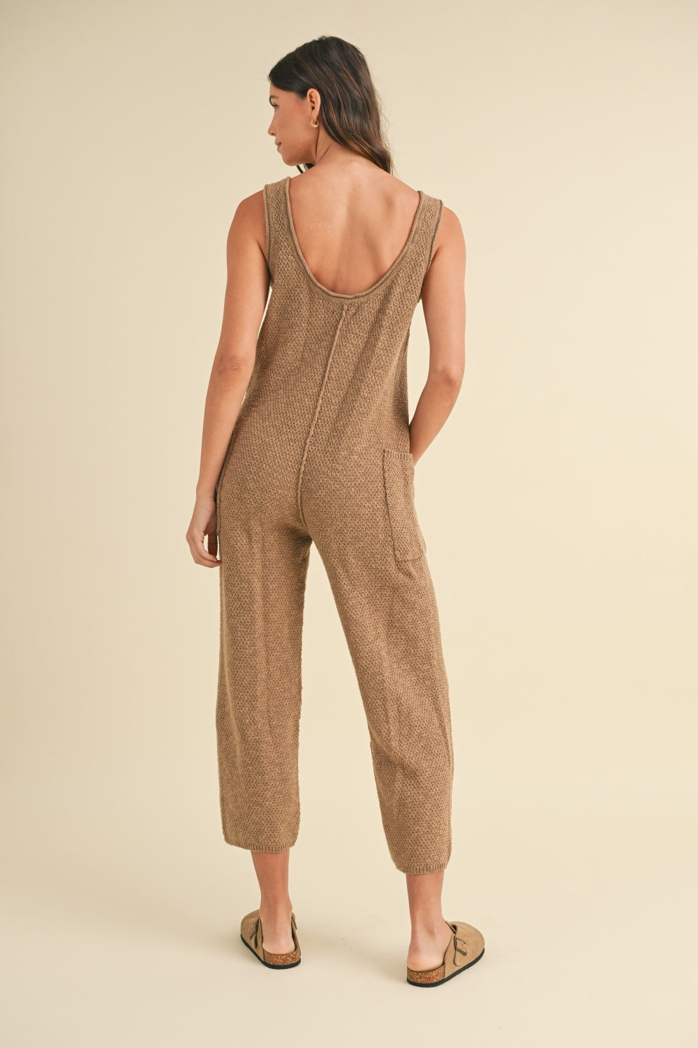 MABLE Sleeveless Knit Crop Jumpsuit with Pockets MABLE Sleeveless Knit Crop Jumpsuit with Pockets - TopFashionHQ