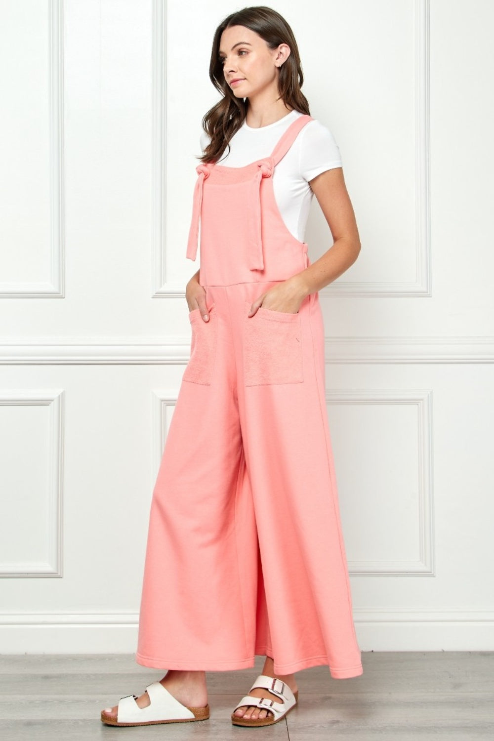 Veveret Wide Strap French Terry Overalls Veveret Wide Strap French Terry Overalls - TopFashionHQ