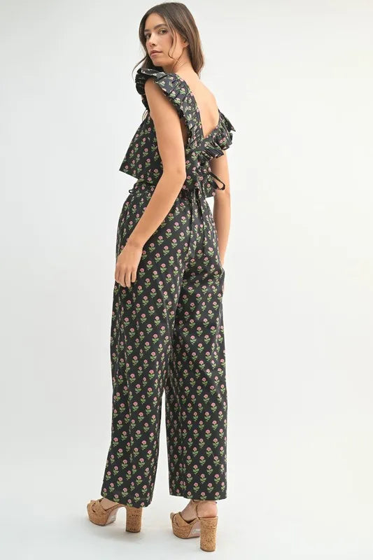 MABLE Floral Print Ruffle Top and Pants Set b691f4a48d4d414996fabadd721bfc1a-Max-Origin