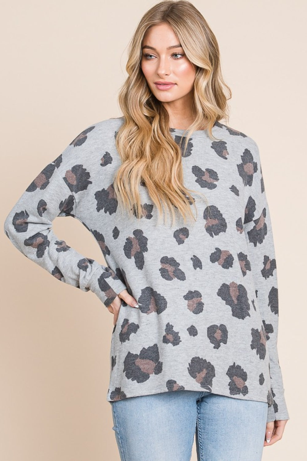 BOMBOM Leopard Drop Shoulder T-Shirt BOMBOM Leopard Drop Shoulder T-Shirt - TopFashionHQ