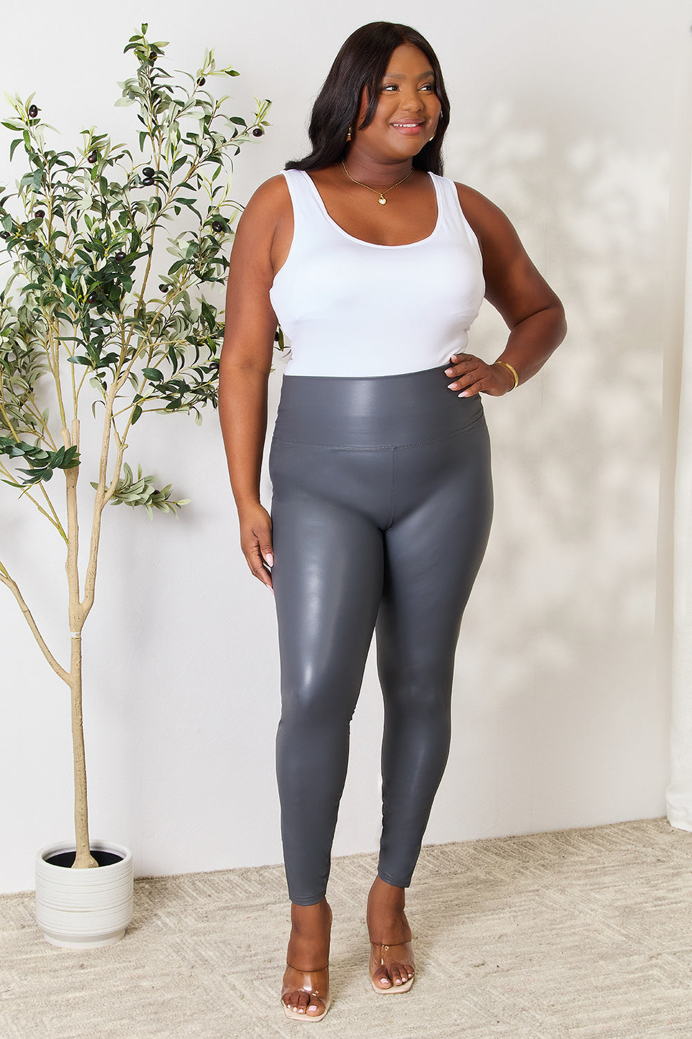 LOVEIT Full Size Wide Waistband High Waist Leggings LOVEIT Full Size Wide Waistband High Waist Leggings - TopFashionHQ