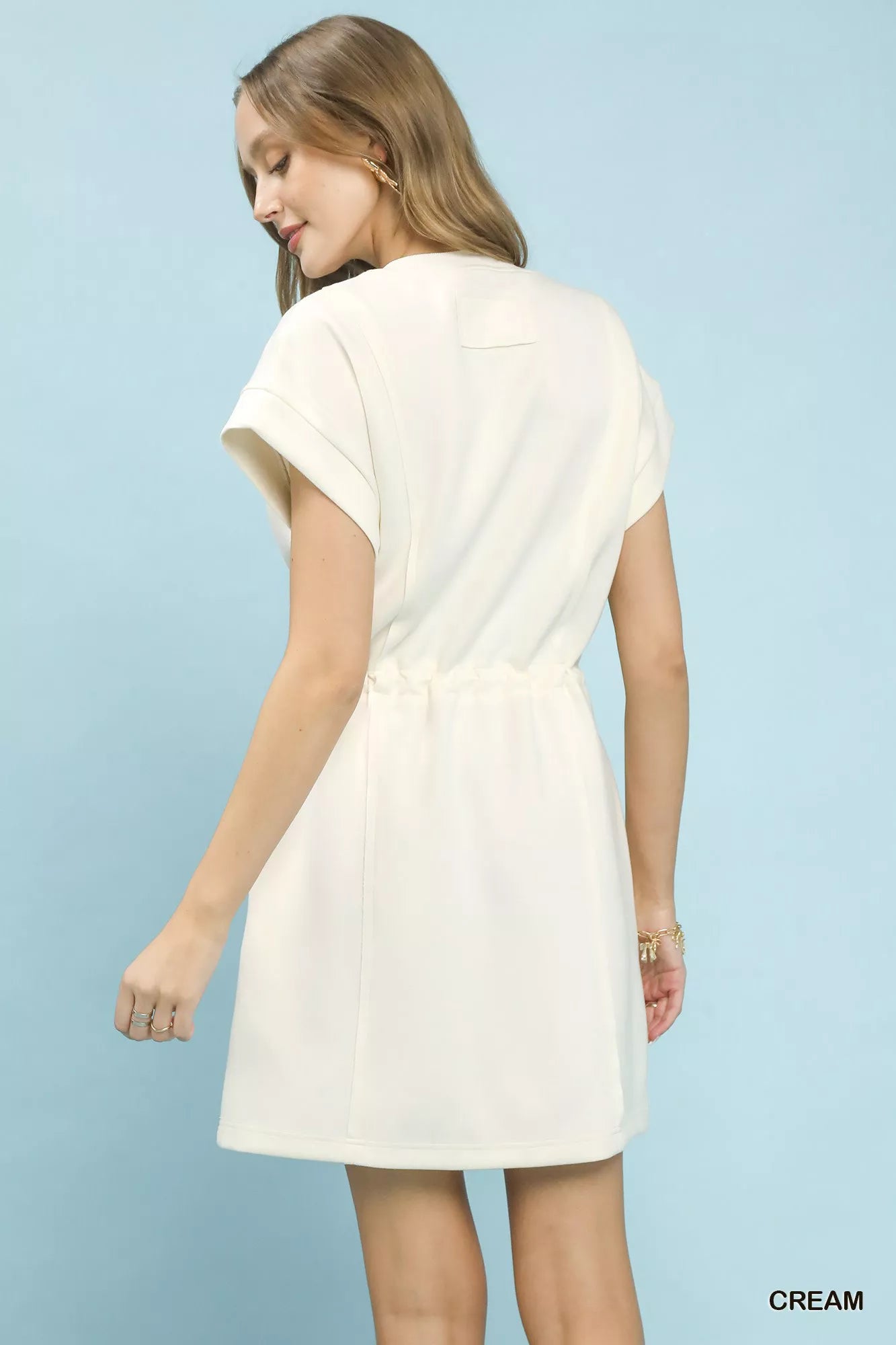 Umgee Knit Zip Front Drawstring Dress b78d0608-64c1-4a40-9679-a2ff4bd4bd27-Max-Origin