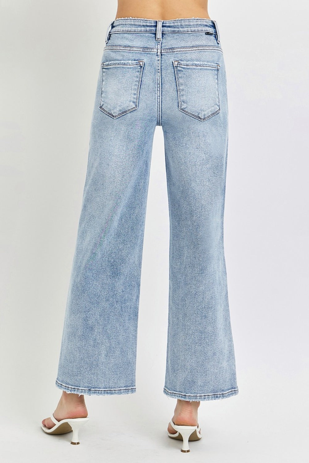 RISEN Full Size Tummy Control High Rise Crop Wide Leg Jeans RISEN Full Size Tummy Control High Rise Crop Wide Leg Jeans - TopFashionHQ
