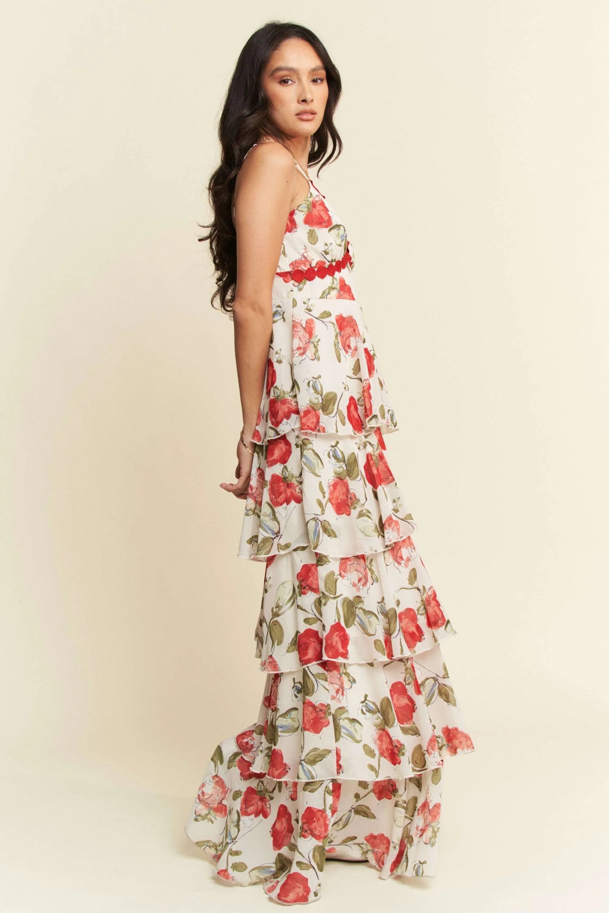 Davi & Dani Contrast Ring Lace Layered Ruffle Maxi Cami Dress b9728aff6d194f7e8fdff0da9e4acbe8-Max-Origin