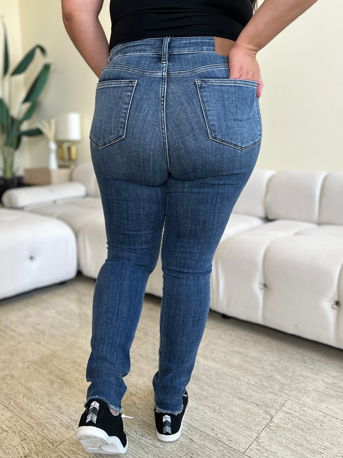 Judy Blue Full Size High Waist Distressed Skinny Jeans Judy Blue Full Size High Waist Distressed Skinny Jeans - TopFashionHQ