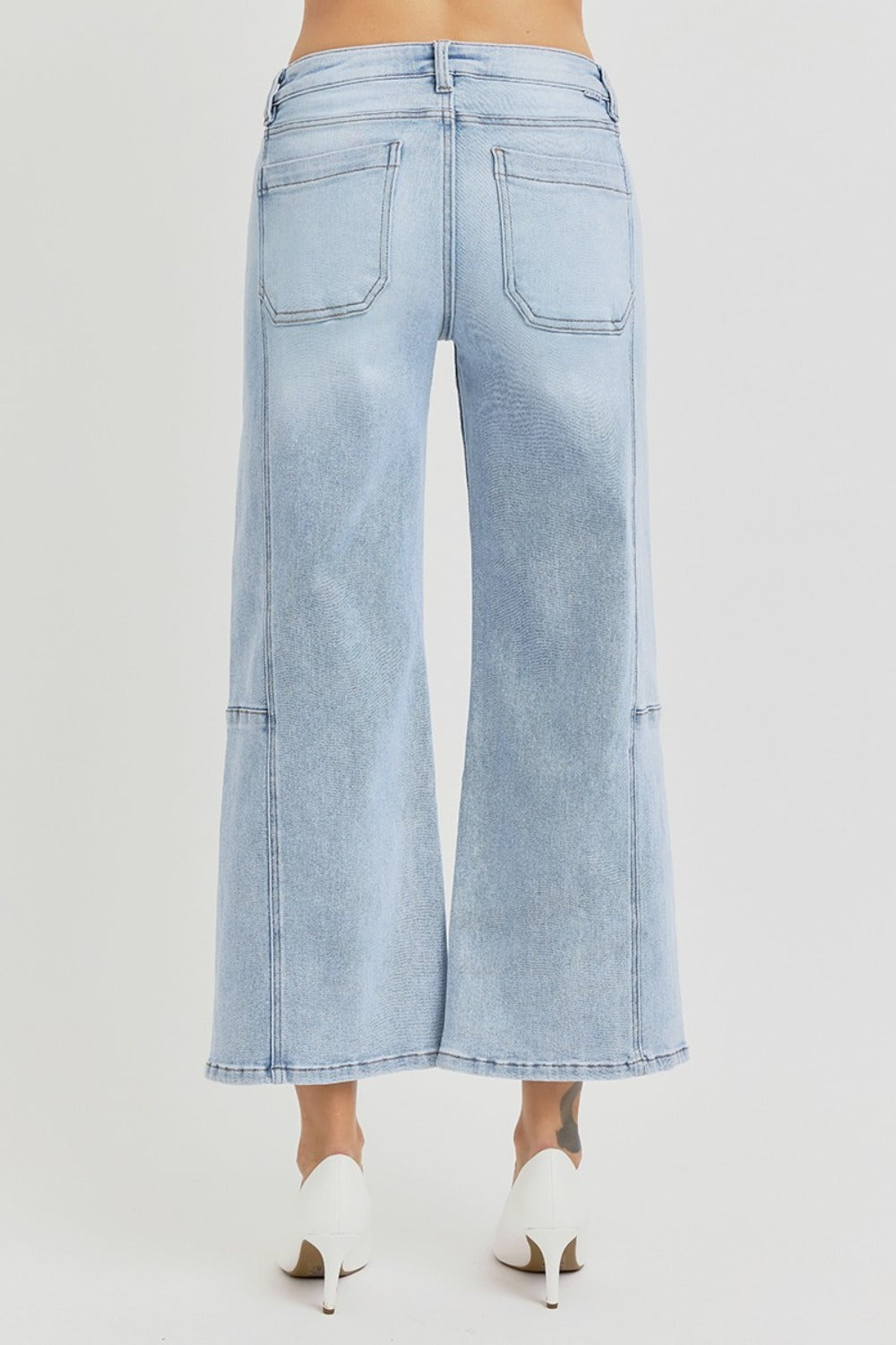 RISEN Full Size High Rise Seamed Detail Wide Leg Crop Jeans RISEN Full Size High Rise Seamed Detail Wide Leg Crop Jeans