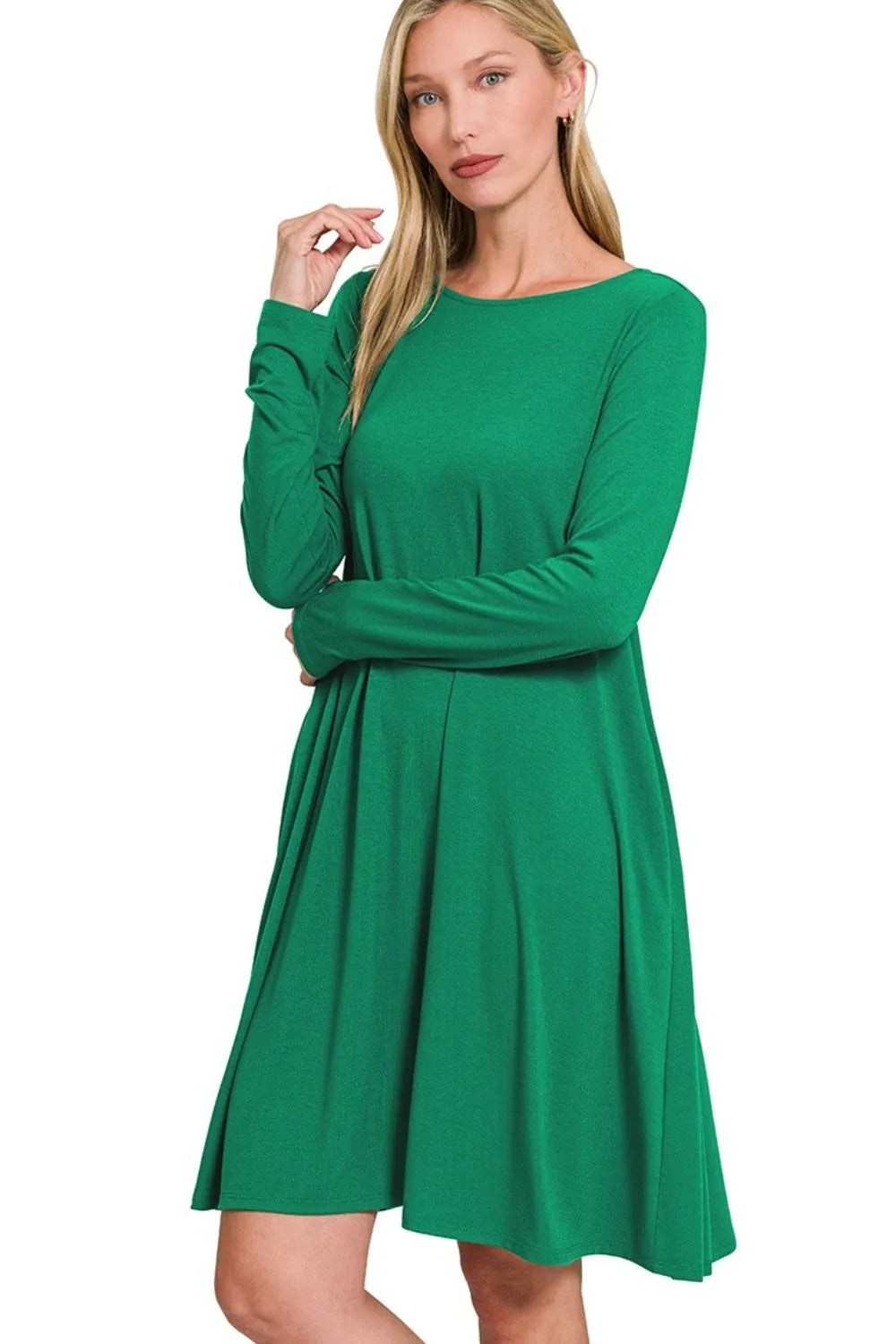 Zenana Long Sleeve Flare Dress With Pockets ba73a4c6-e559-4b9c-8dcd-cbe44ba63fac-Max-Origin