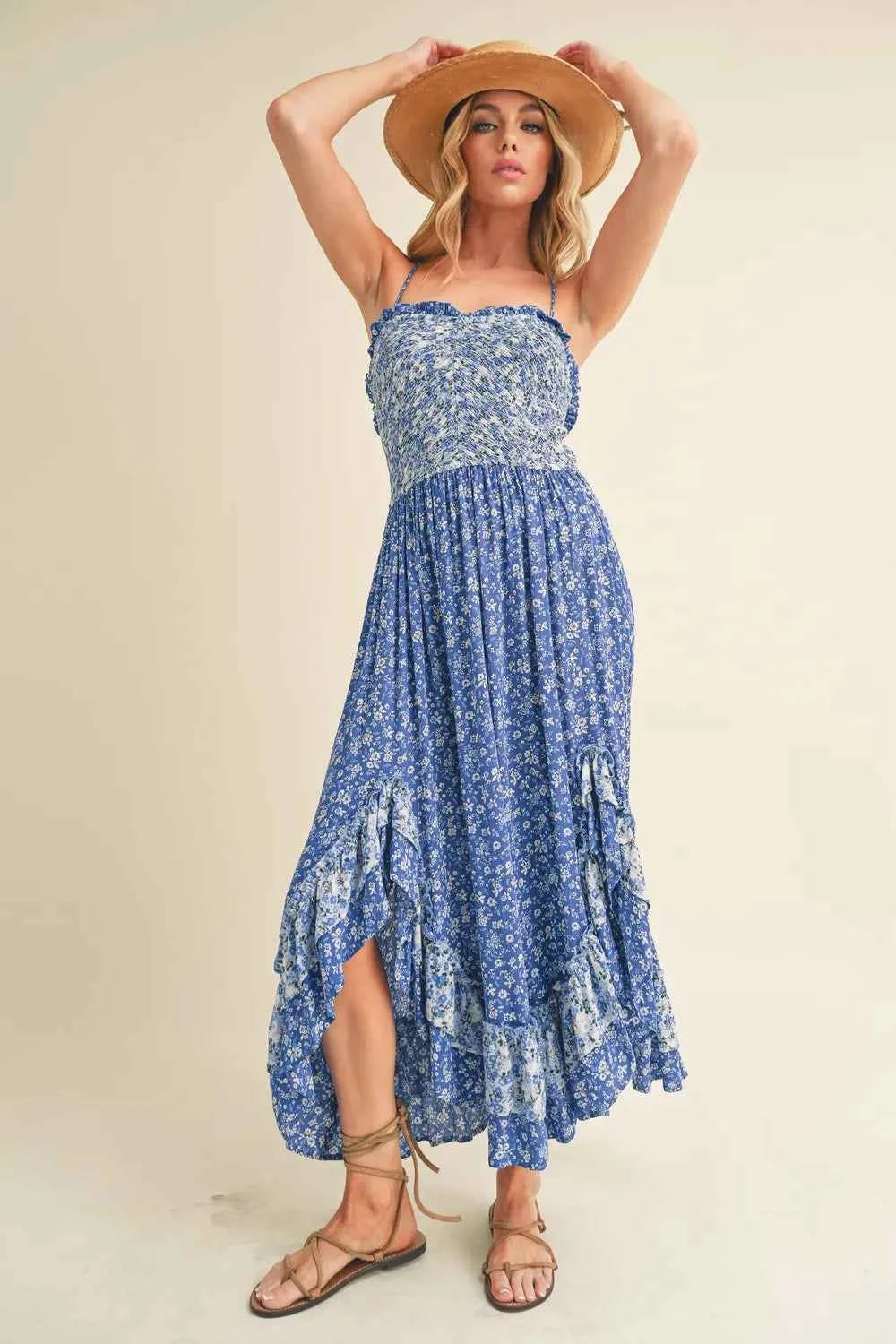 Aemi + Co Ditsy Floral Ruffled Hem Maxi Cami Dress Aemi + Co Ditsy Floral Ruffled Hem Maxi Cami Dress