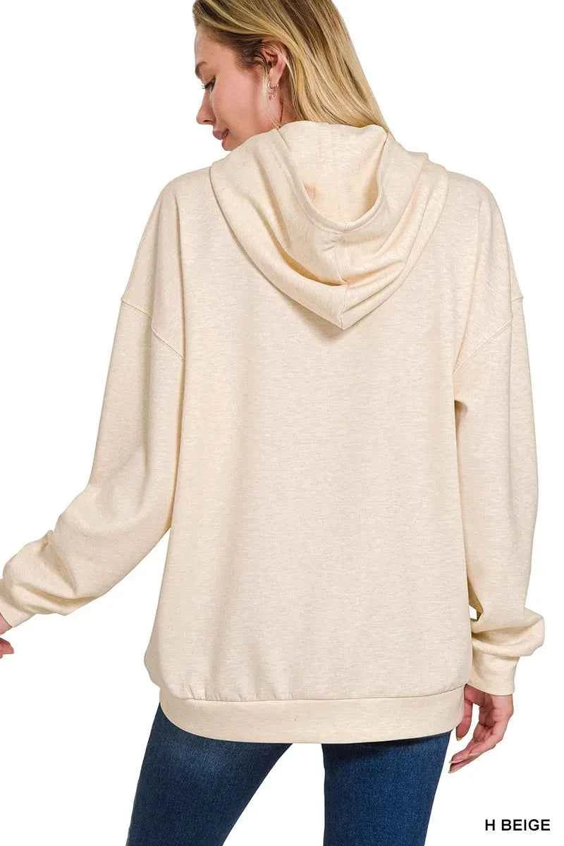 Zenana Oversized Scuba Hoodie with Kangaroo Pocket Zenana Oversized Scuba Hoodie with Kangaroo Pocket