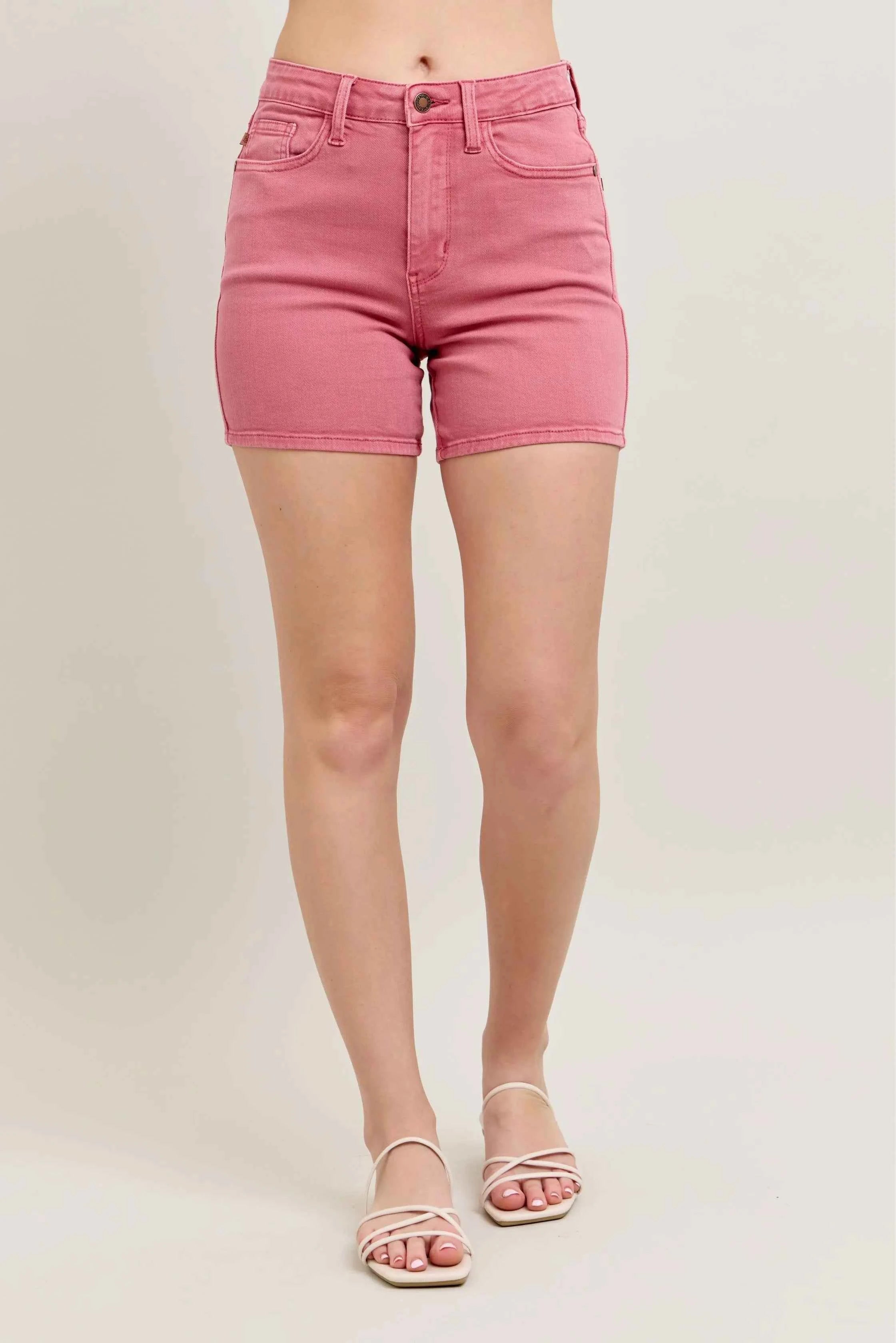 Judy Blue Pink Back Pkt Embroidery Shorts Judy Blue Pink Back Pkt Embroidery Shorts