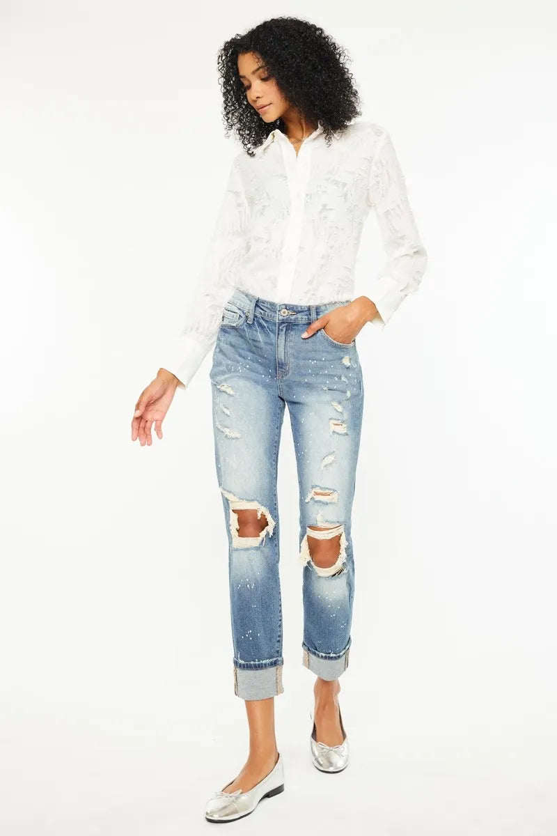 Kancan High Rise Distressed Boyfriend Fit Jeans bb483bb2-594a-44b1-b2a2-ec77e232d480-Max-Origin