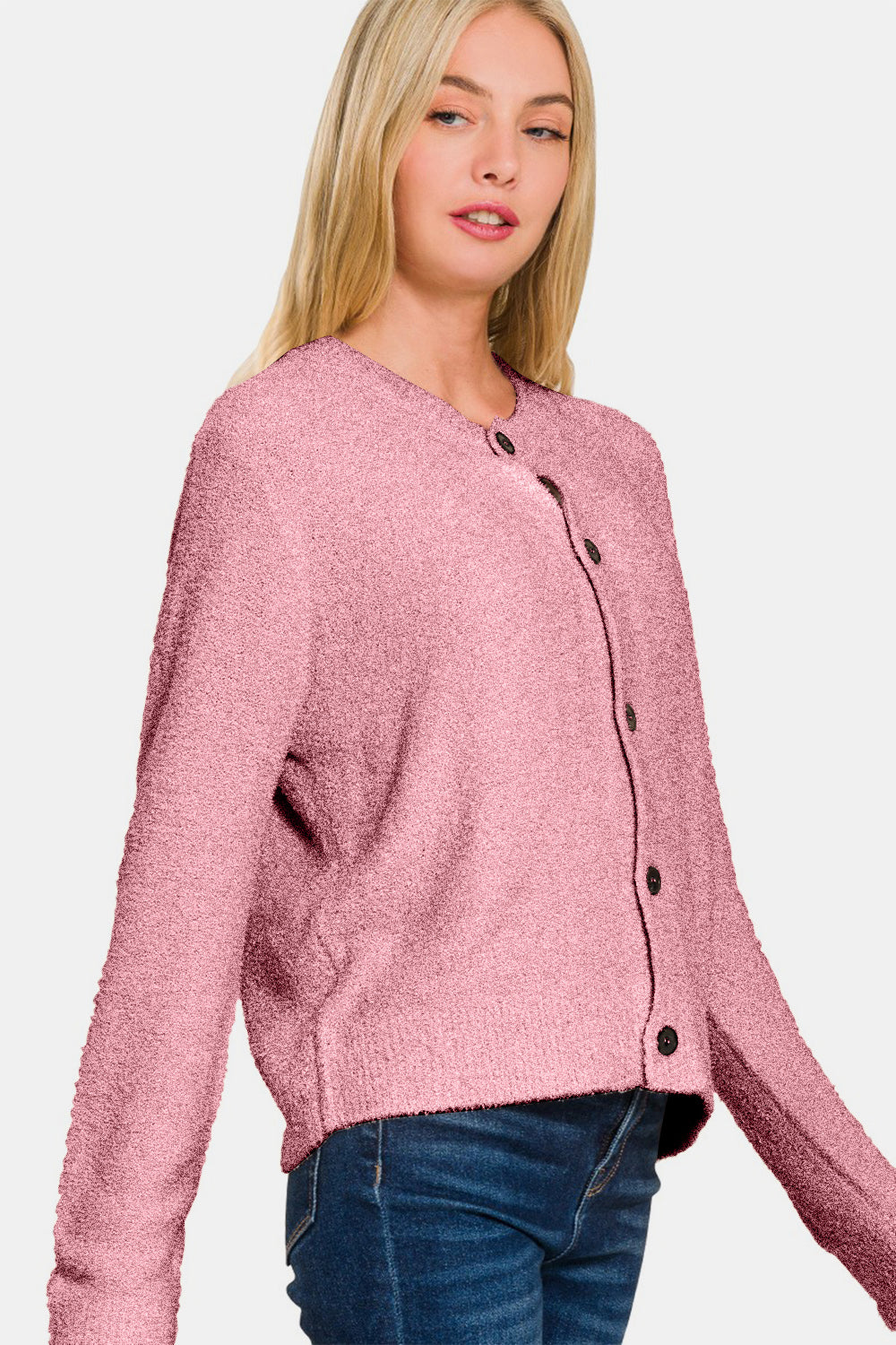 Zenana Button Down Long Sleeve Sweater Cardigan Zenana Button Down Long Sleeve Sweater Cardigan