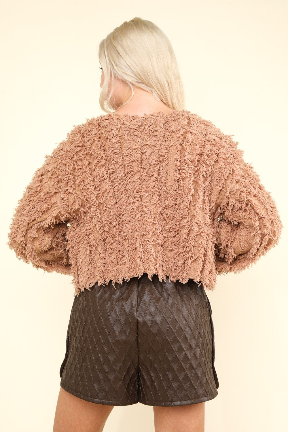 VERY J Shaggy Yarn Knit Zip Up Jacket VERY J Shaggy Yarn Knit Zip Up Jacket