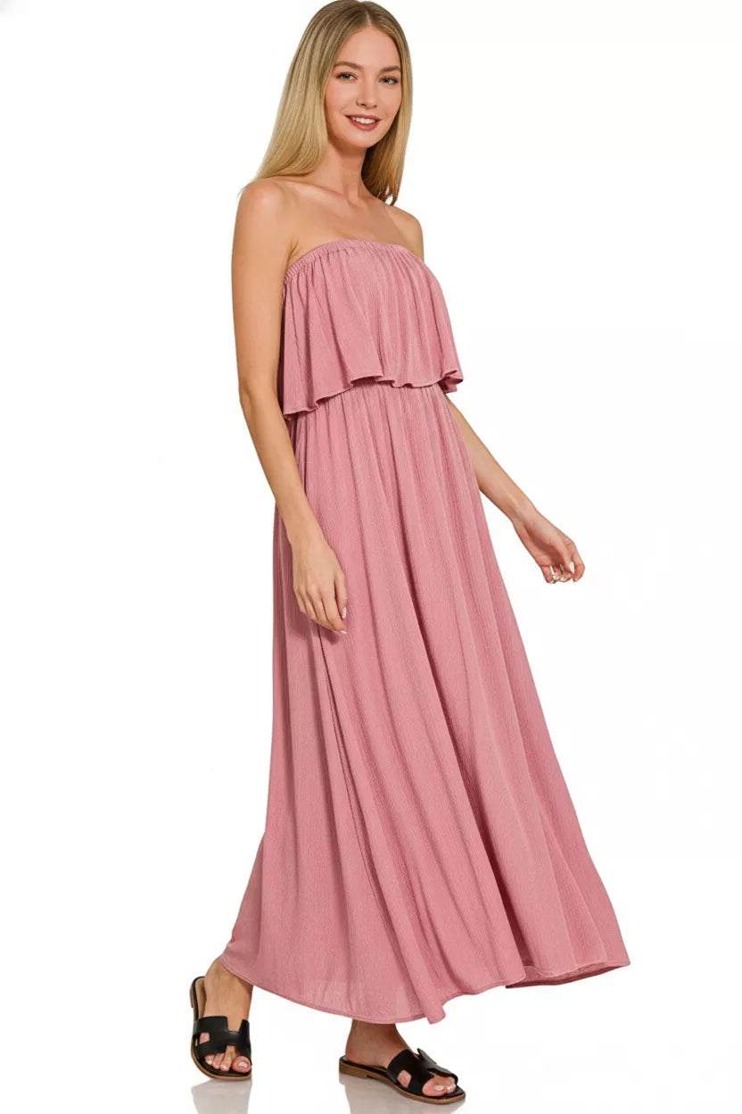 Zenana Woven Crinkle Strapless Maxi Dress bbf82a5b-7adb-4449-8ae6-2580b93fc0ab-Max-Origin