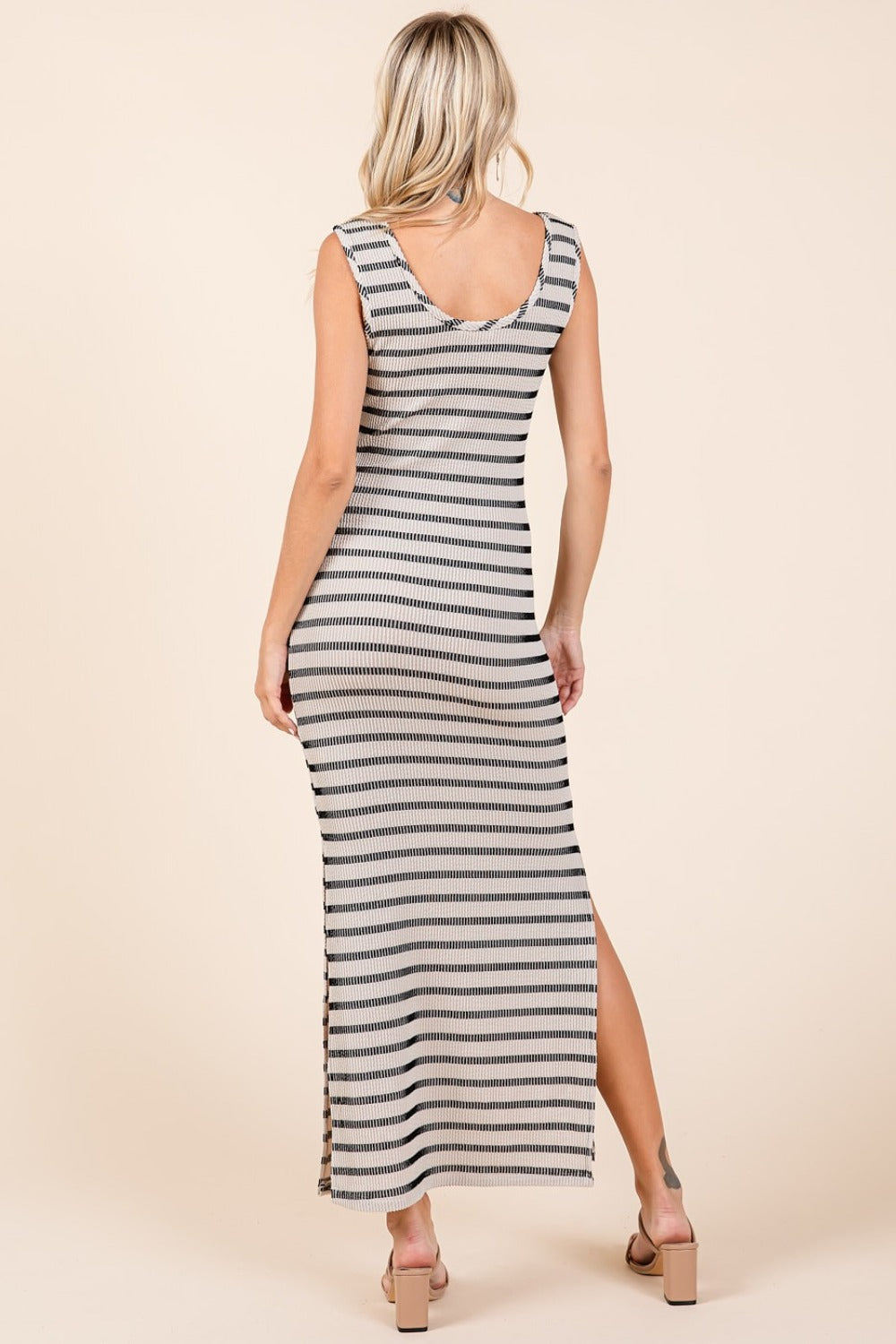 Mittoshop Striped Scoop Neck Sleeveless Maxi Dress Mittoshop Striped Scoop Neck Sleeveless Maxi Dress - TopFashionHQ