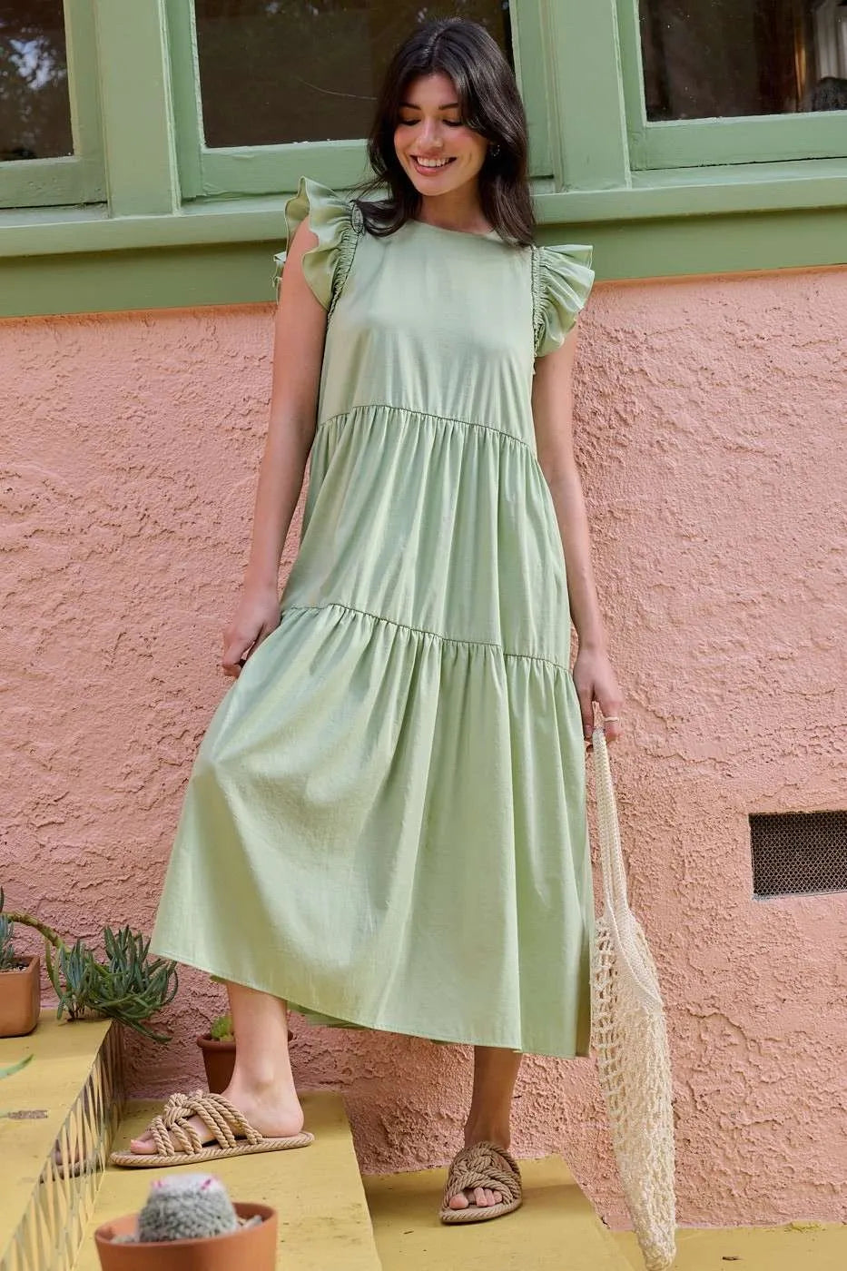 Mittoshop Ruffle Short Sleeve Tiered Maxi Dress bc320828532147b2b59954f268dcafe4-Max-Origin