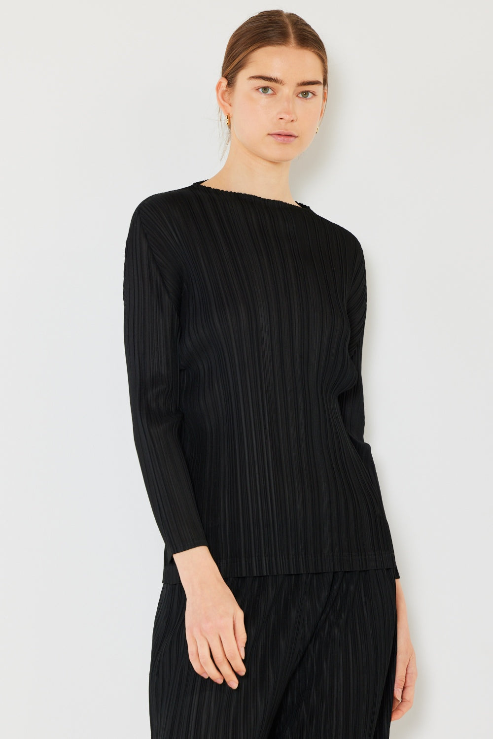 Marina West Swim Pleated Long Sleeve Boatneck Top Marina West Swim Pleated Long Sleeve Boatneck Top - TopFashionHQ