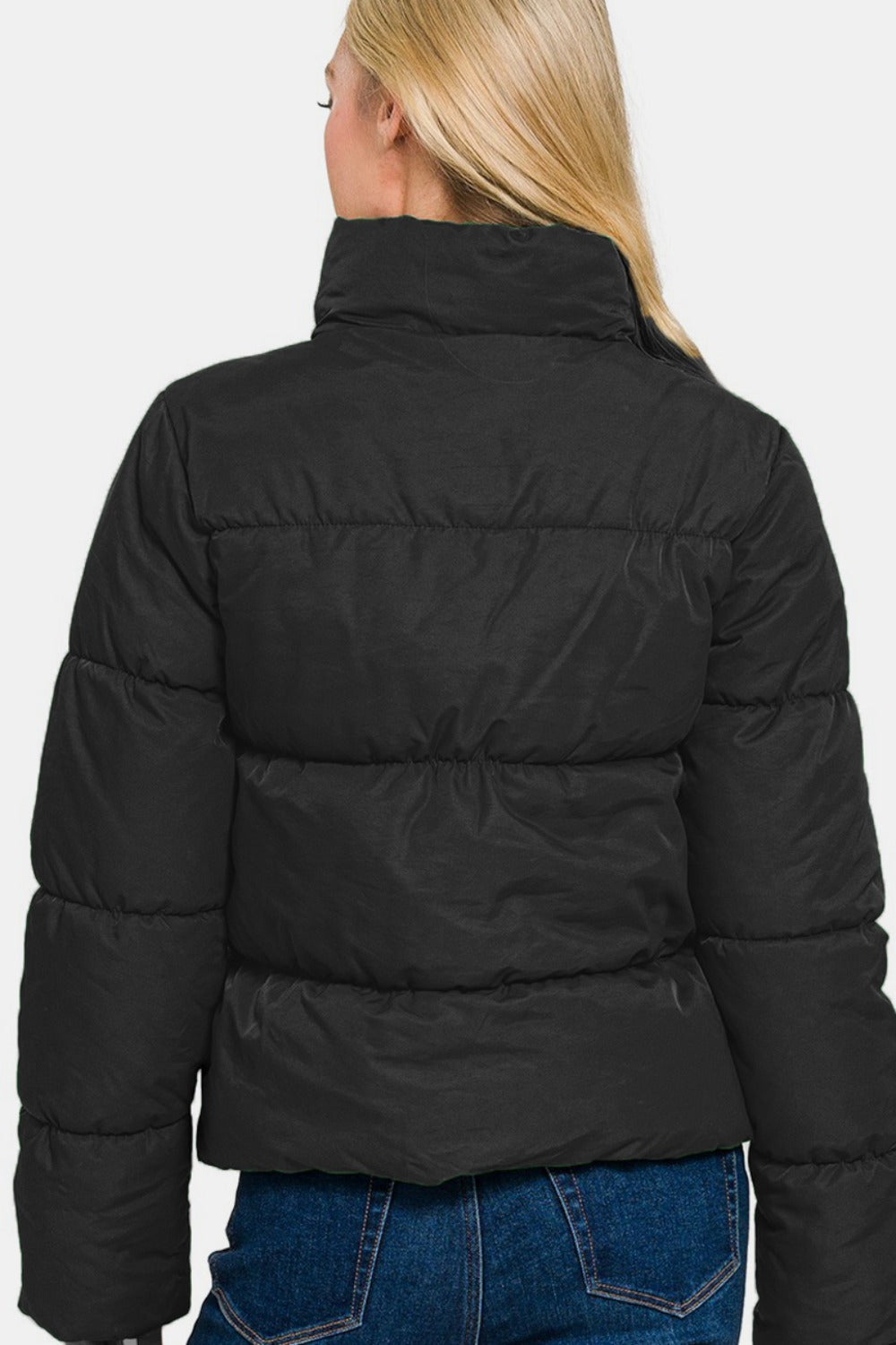 Zenana Zip Up Turtleneck Puffer Jacket with Pockets Zenana Zip Up Turtleneck Puffer Jacket with Pockets