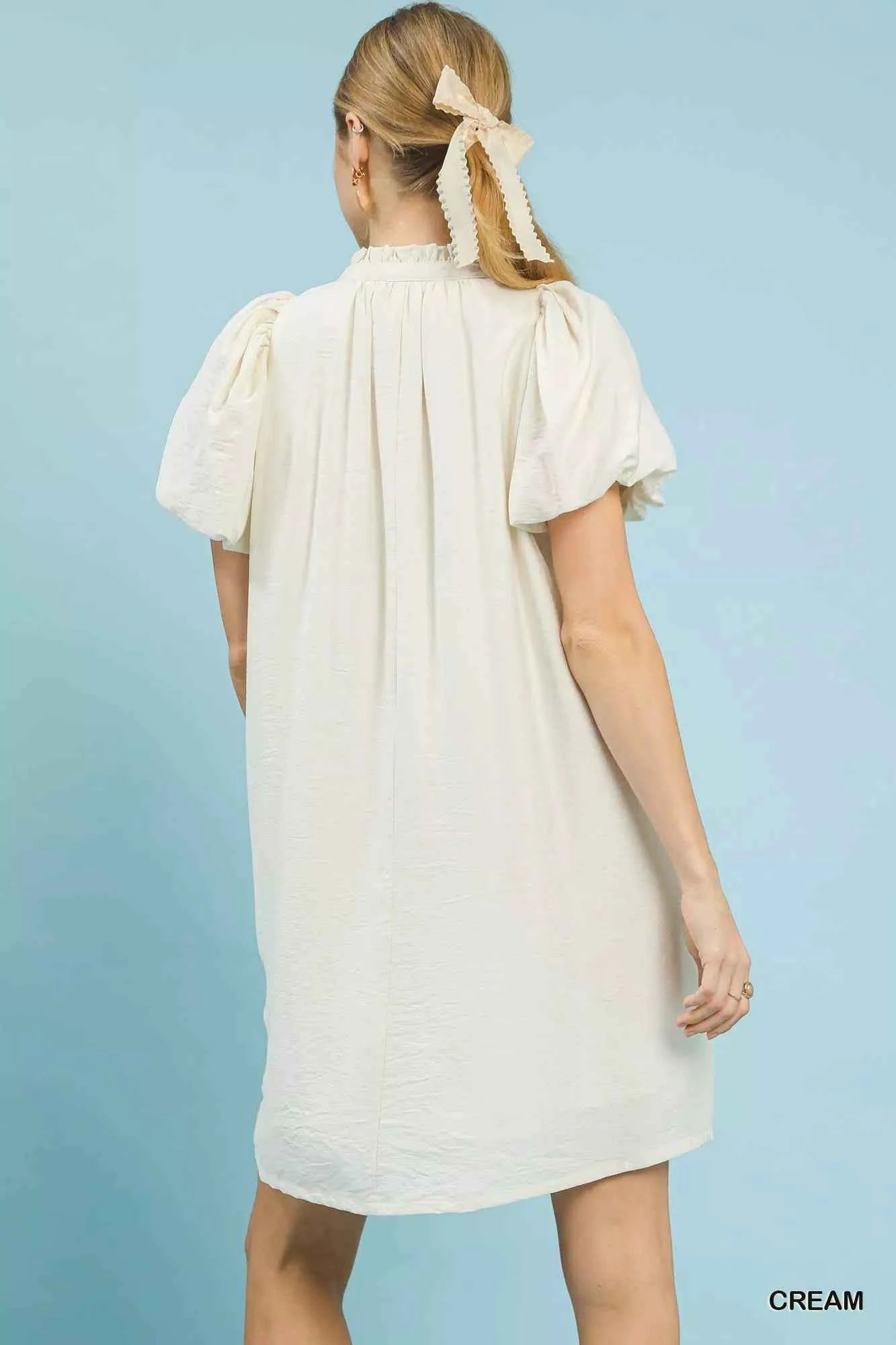 Umgee Floral Embroidered Puff Sleeve Mini Dress Umgee Floral Embroidered Puff Sleeve Mini Dress