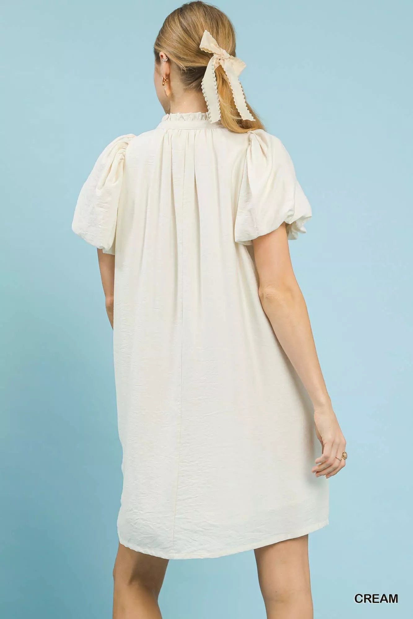 Umgee Floral Embroidered Puff Sleeve Mini Dress bd599d7f-79f8-454b-8f15-e57ab443a186-Max-Origin