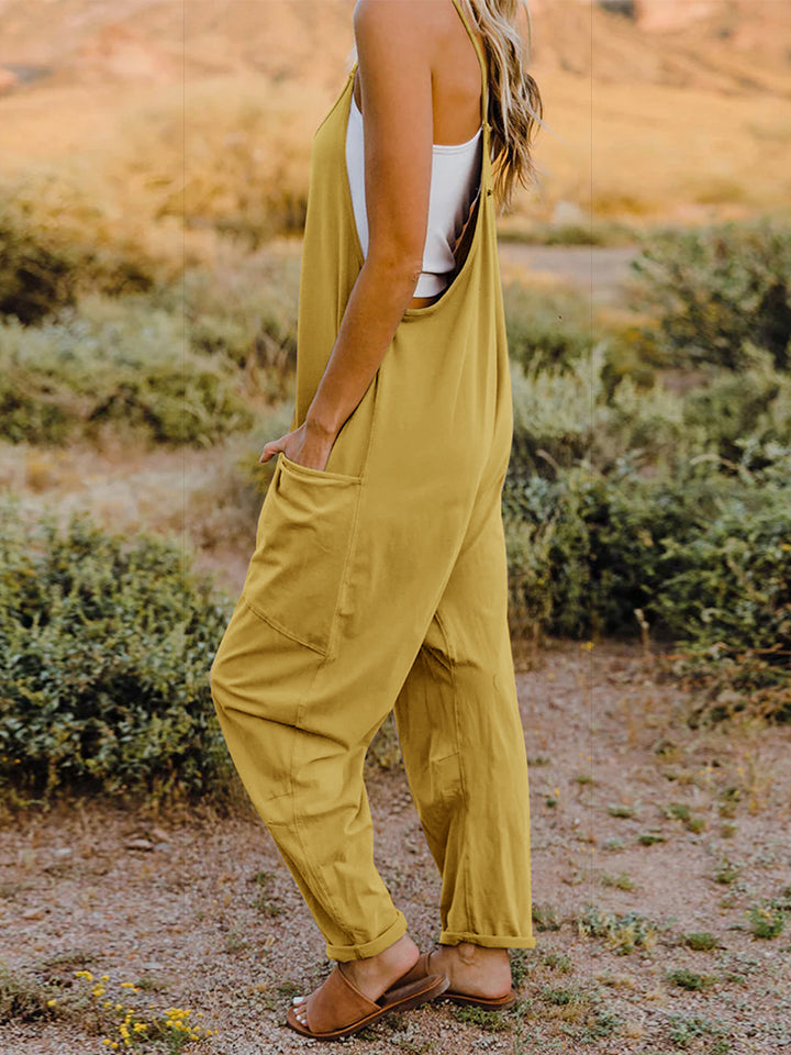 Double Take Full Size Sleeveless V-Neck Pocketed Jumpsuit Double Take Full Size Sleeveless V-Neck Pocketed Jumpsuit - TopFashionHQ