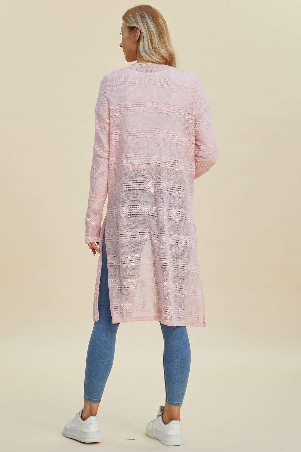 Double Take Full Size Open Front Longline Cardigan Double Take Full Size Open Front Longline Cardigan