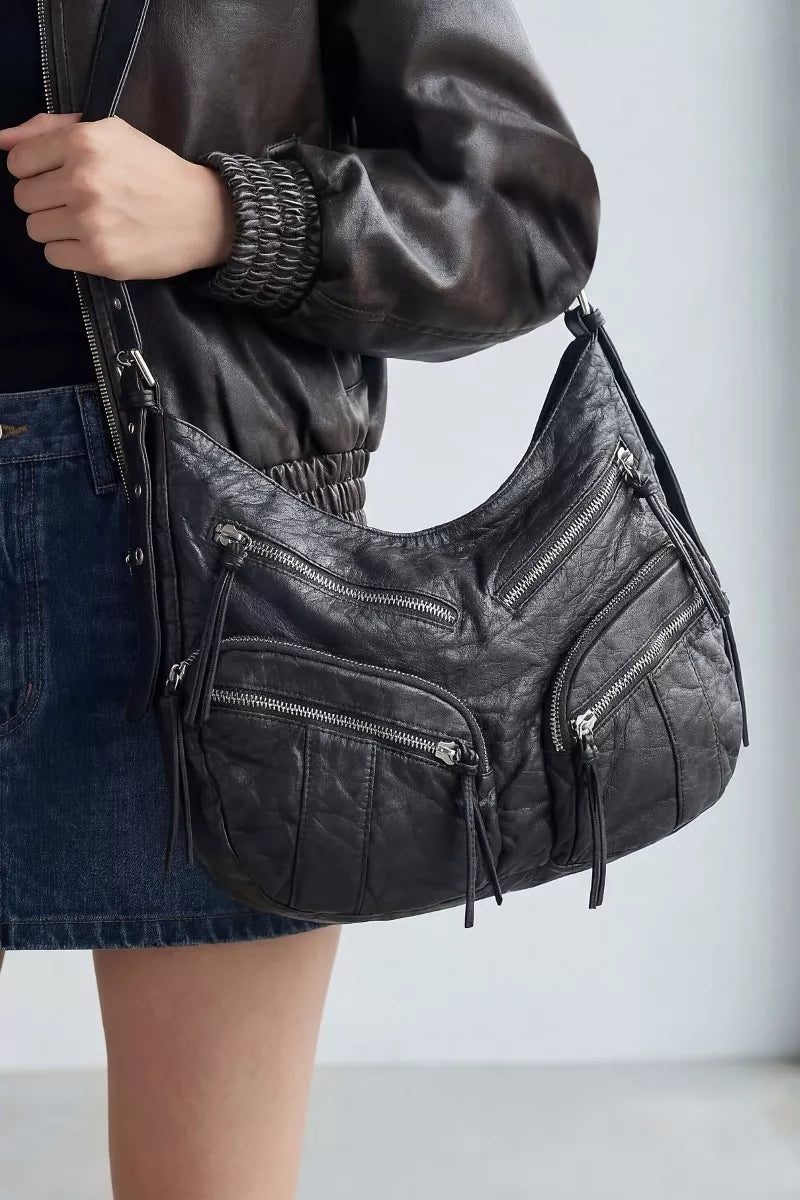 Fame Multi Zipper Pocket Leather Hobo Bag bde2d3a4-83e7-48dc-ae44-1ec046bfaf30-Max-Origin