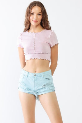 Tasha Apparel Distressed Ripped Denim Shorts - TopFashionHQ