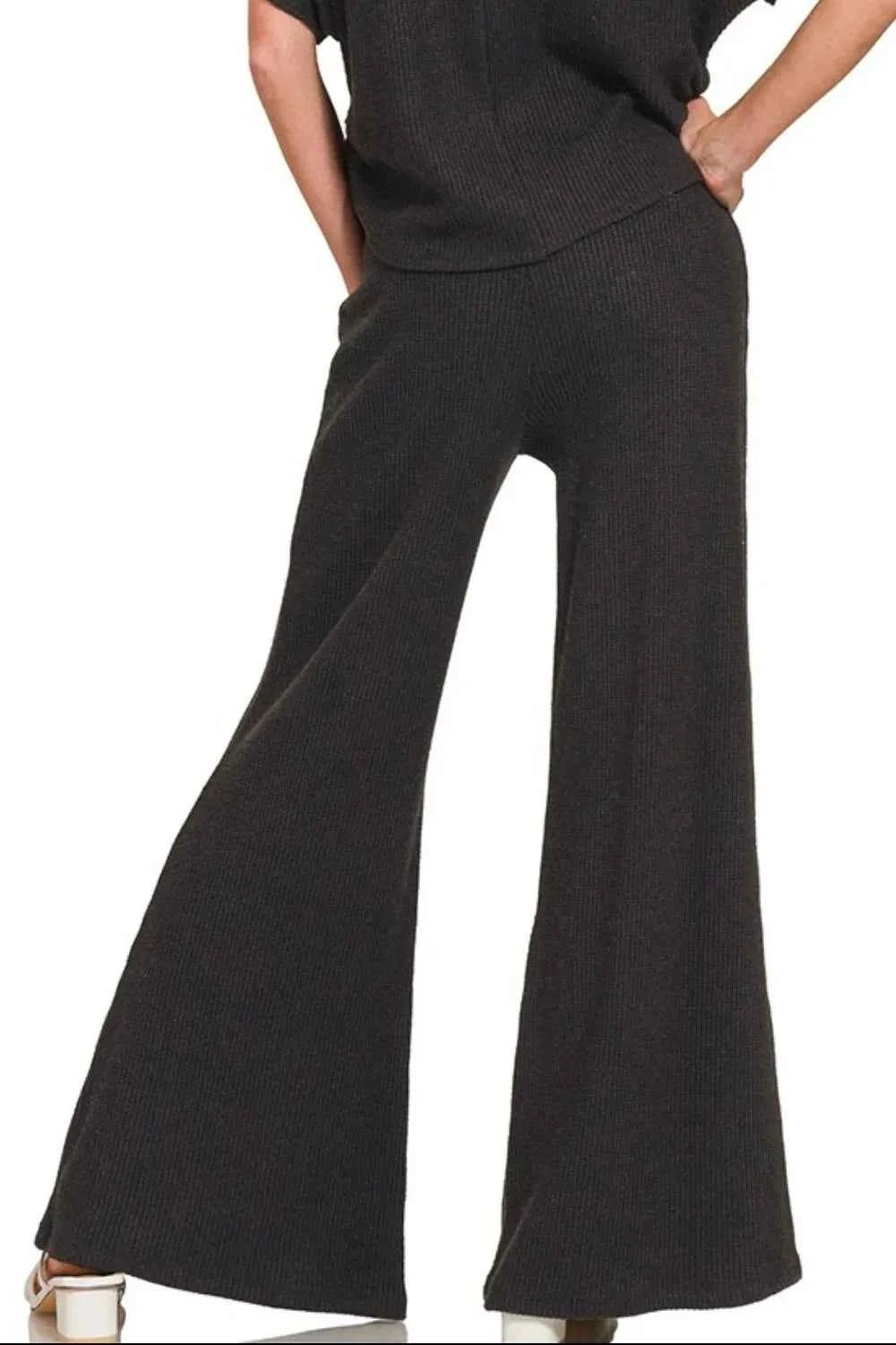 Zenana Wide Leg Flare Sweater Pants Zenana Wide Leg Flare Sweater Pants