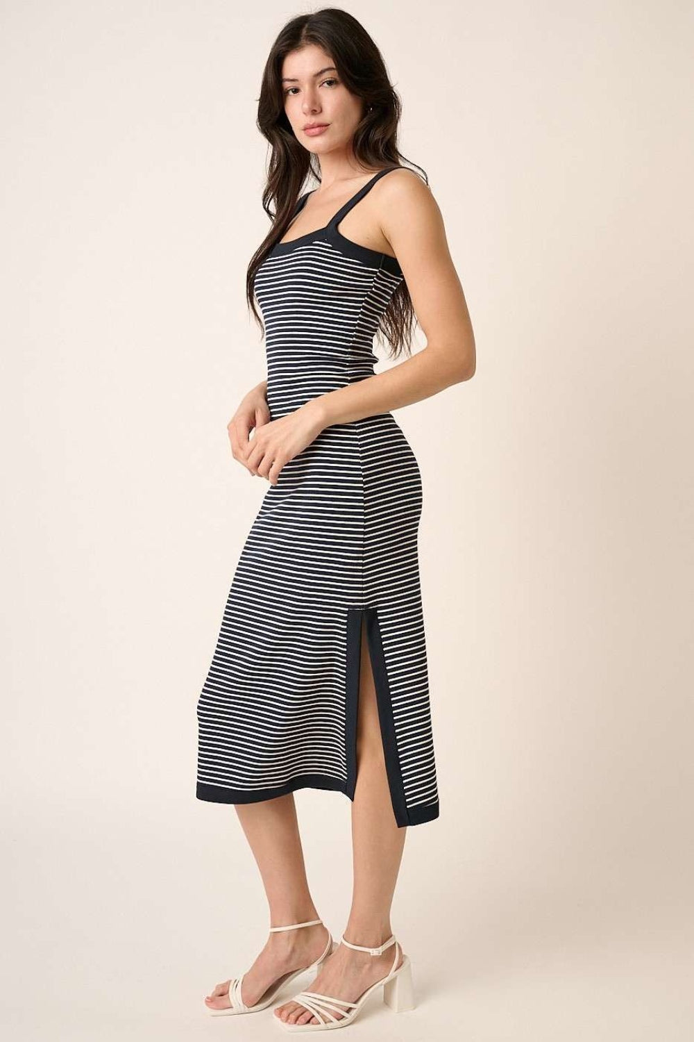 Mittoshop Contrast Striped Midi Cami Dress Mittoshop Contrast Striped Midi Cami Dress - TopFashionHQ