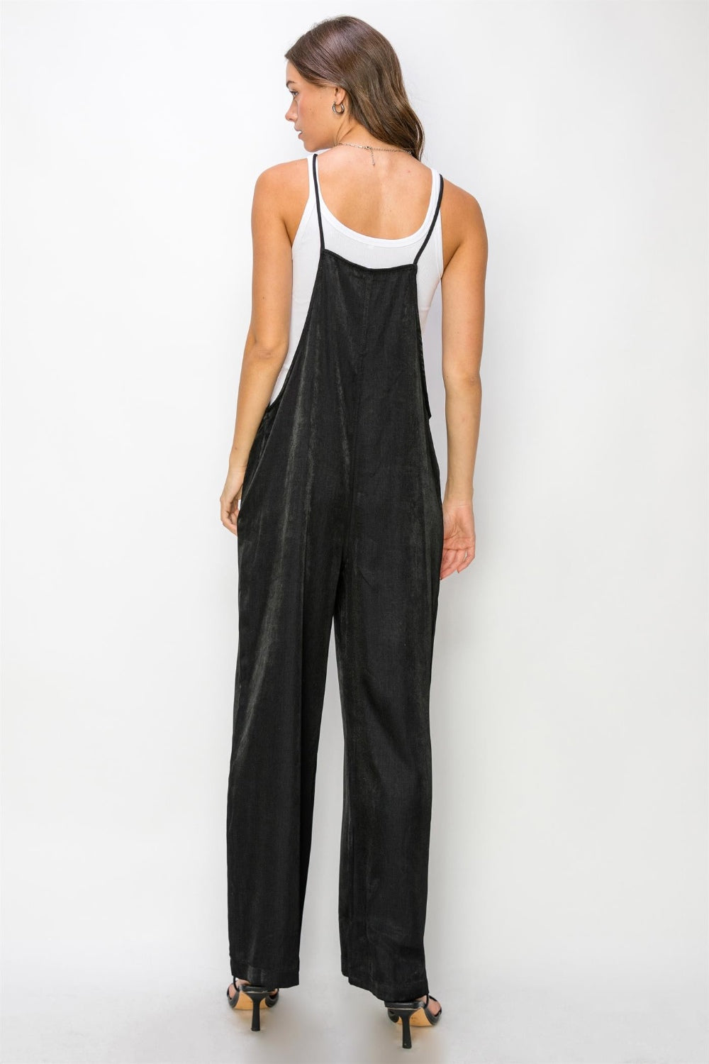 HYFVE Half Button Sleeveless Straight Jumpsuit HYFVE Half Button Sleeveless Straight Jumpsuit - TopFashionHQ