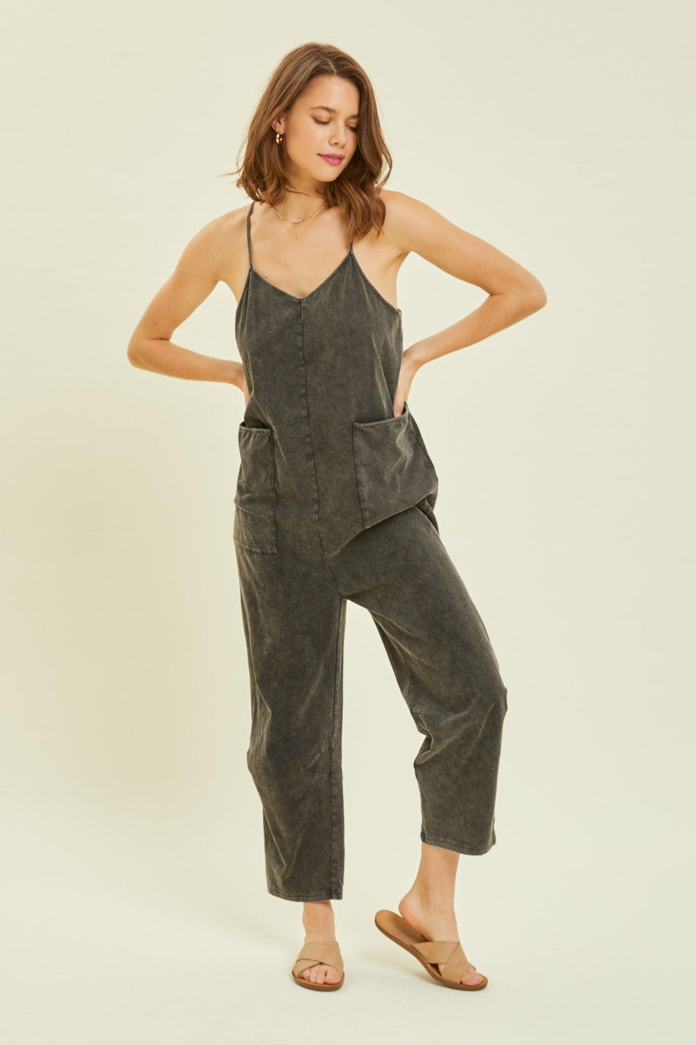 HEYSON Full Size Mineral-Washed Oversized Jumpsuit with Pockets HEYSON Full Size Mineral-Washed Oversized Jumpsuit with Pockets - TopFashionHQ