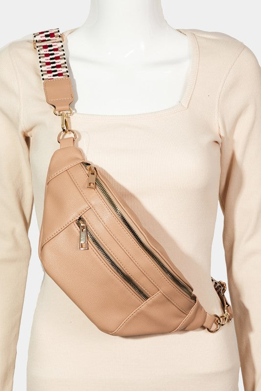 Fame PU Leather Crossbody Bag with Removable Strap Fame PU Leather Crossbody Bag with Removable Strap