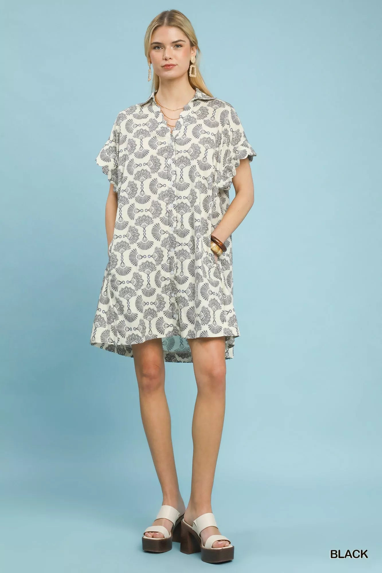 Umgee Printed Button Front Shirt Dress c0d2f971-75a9-4012-b853-cc528becf0c2-Max-Origin