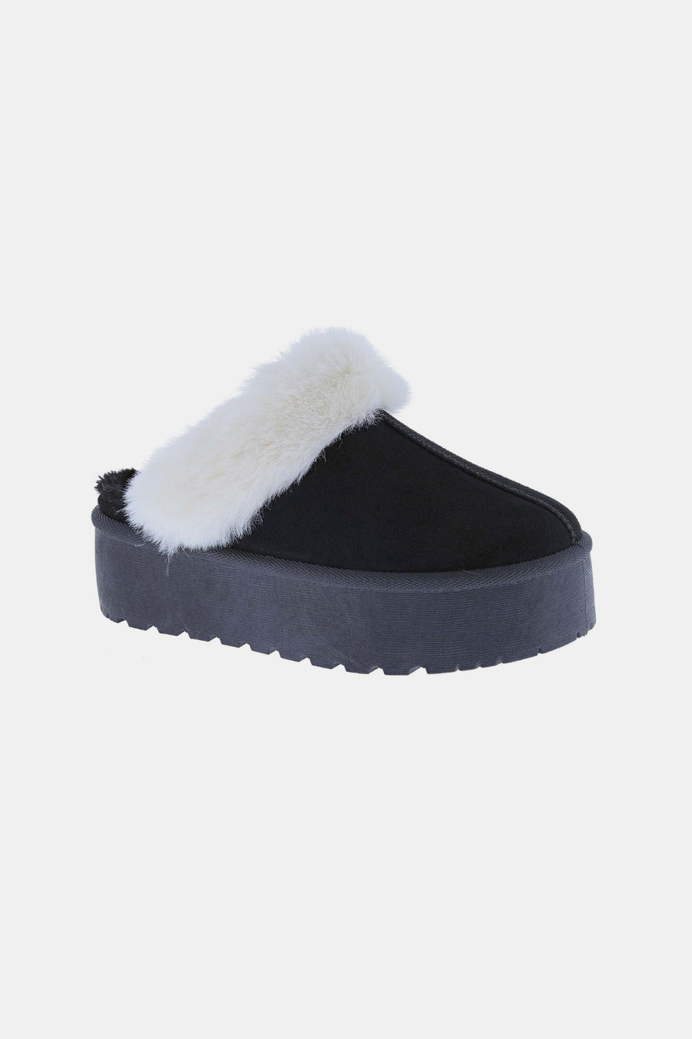 Weeboo Thick Bottom Fur Trim Snow Slippers Weeboo Thick Bottom Fur Trim Snow Slippers