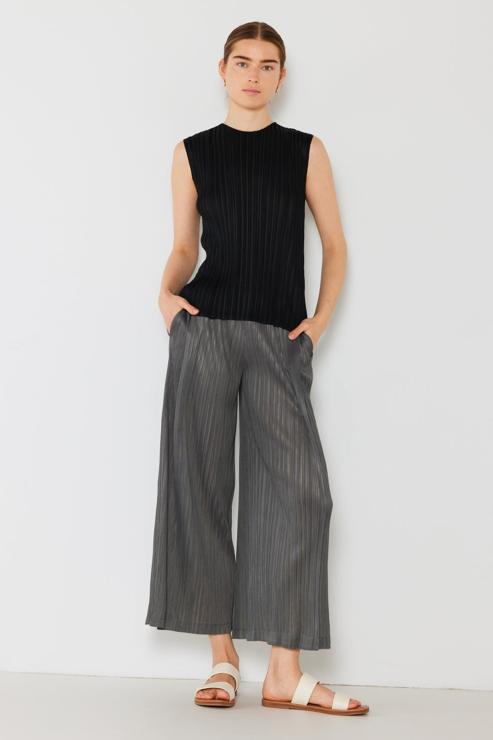 Marina West Swim Pleated Wide-Leg Pants with Side Pleat Detail Marina West Swim Pleated Wide-Leg Pants with Side Pleat Detail - TopFashionHQ