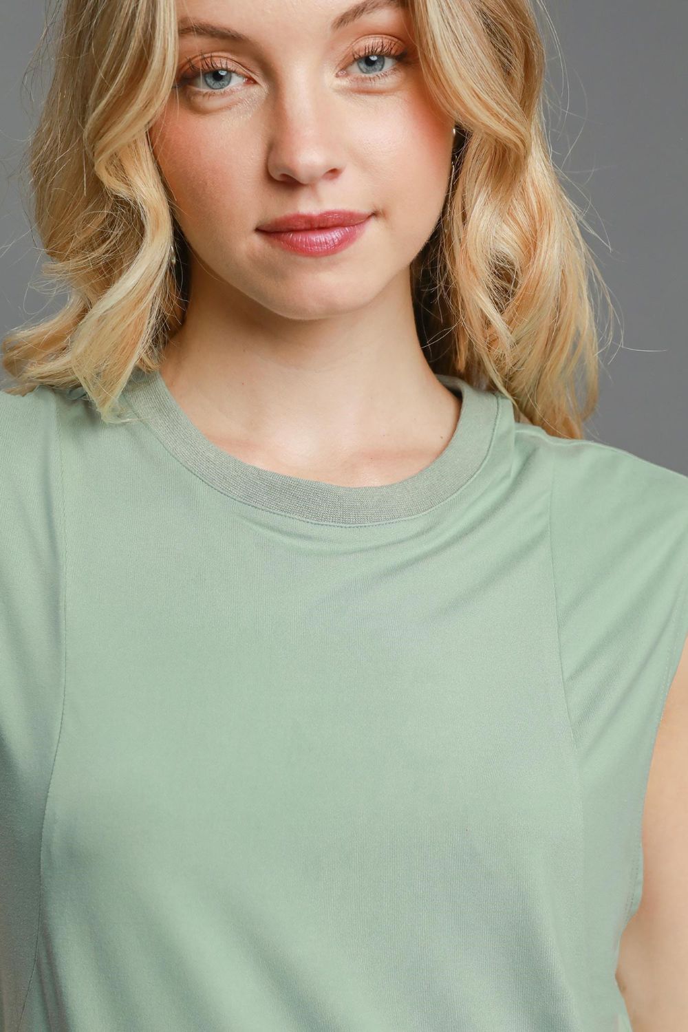 Umgee Round Neck Sleeveless High-Low Curved Hemline Mini Dress Umgee Round Neck Sleeveless High-Low Curved Hemline Mini Dress - TopFashionHQ