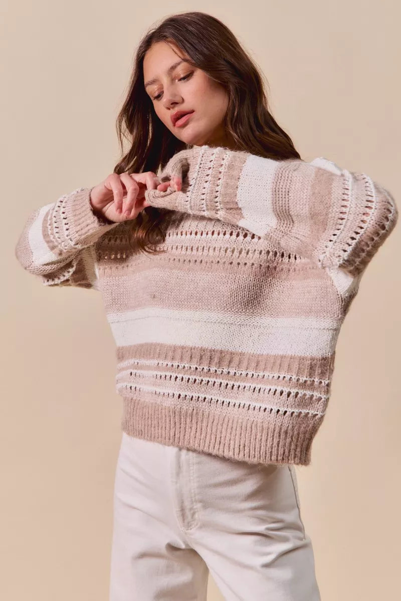 SO ME Variegated Stripe Textured Loose Fit Sweater c1dacfbd7a844946b5163d32138c3a3b-Max-Origin