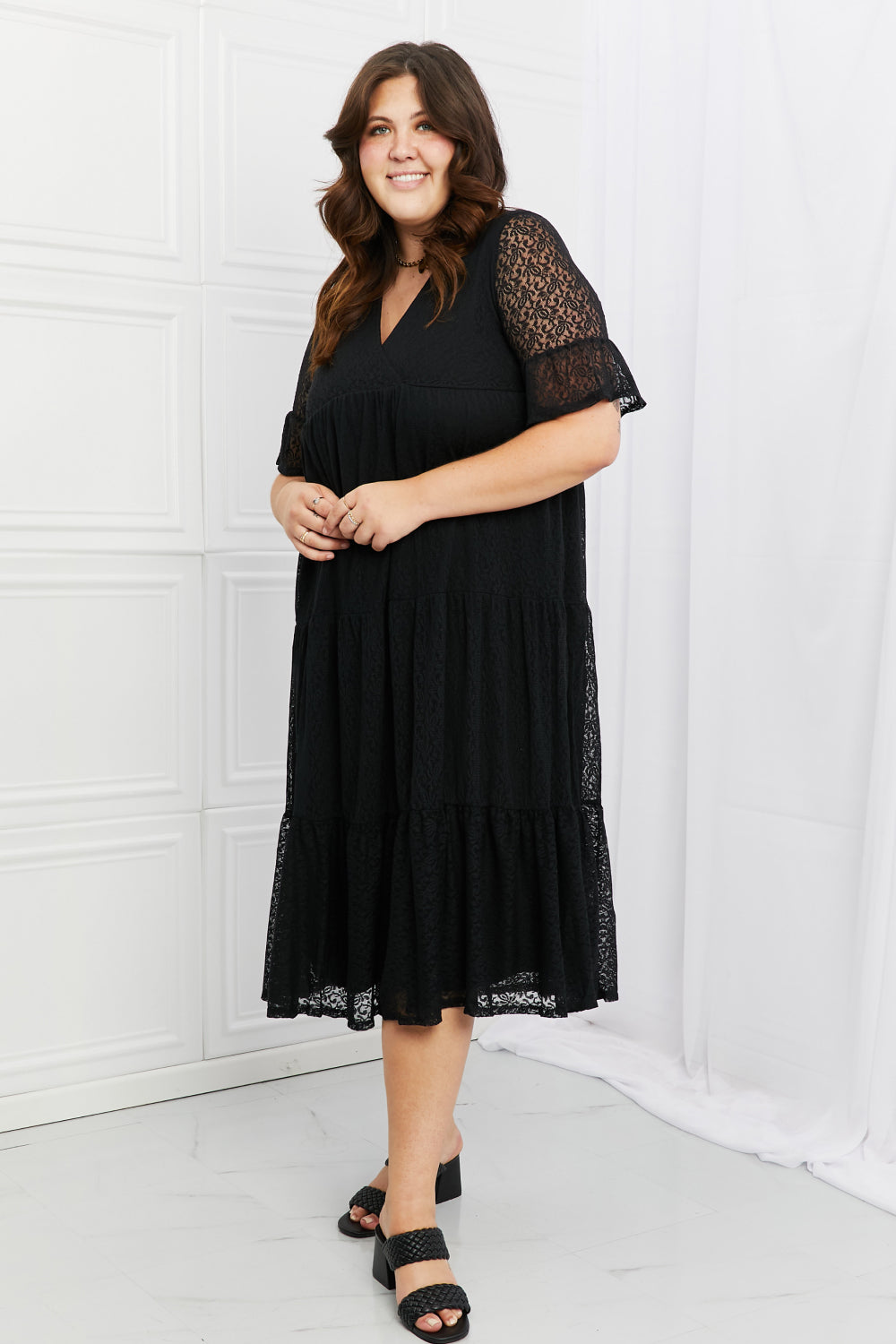 P & Rose Lovely Lace Full Size Tiered Dress P & Rose Lovely Lace Full Size Tiered Dress - TopFashionHQ