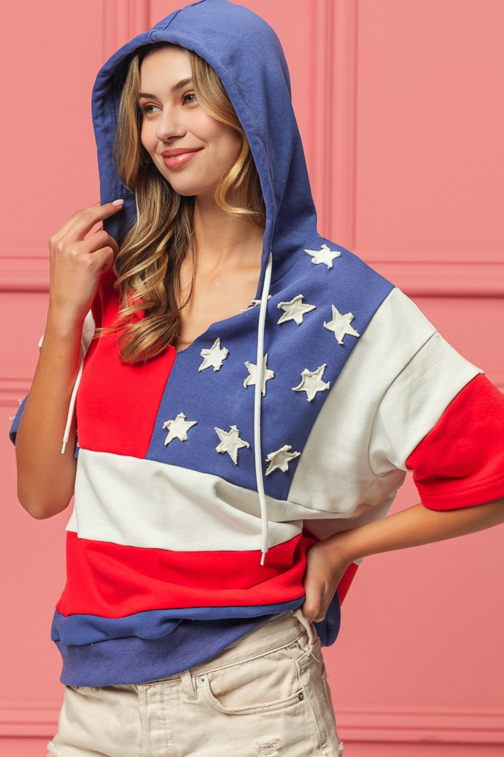 BiBi American Flag Theme Hoodie BiBi American Flag Theme Hoodie - TopFashionHQ