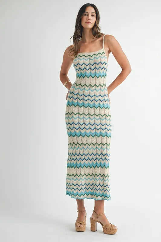 MABLE Lightweight Pointelle Chevron Knit Maxi Dress c2dc1ce70635424298a1c09820f1999c-Max-Origin